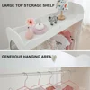 Kids Armoire Dress-Up Closet w/Mirror,Open Hanging Wardrobe w/Clothes Rack,Toddlers Pretend Play Costume Storage Dresser 5