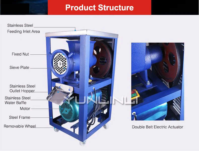 Commercial Electric Meat Grinder Mincer Electric Meat Grinder Machine Chicken Skeleton Mincing Machine for Livestock Farm 5