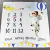 Newborn Baby Monthly Growth Milestone Blanket Photography Accessories for Rug Baby Boy Girls Photography Props Background Cloth 4