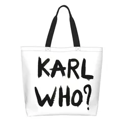 Karl Who Grocery Shopping Tote Bag Women Fashion Canvas Shopper Shoulder Bag Large Capacity Handbags