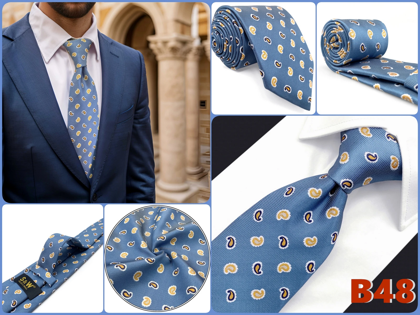 Herrenkrawatte, extra lang, für Männer, Braun, Blau, Rot, Lila, 160 cm, XL, formell, geschäftlich, Hochzeitsgeschenk, Dropshipping, Vintage-Krawatten – Detail 4