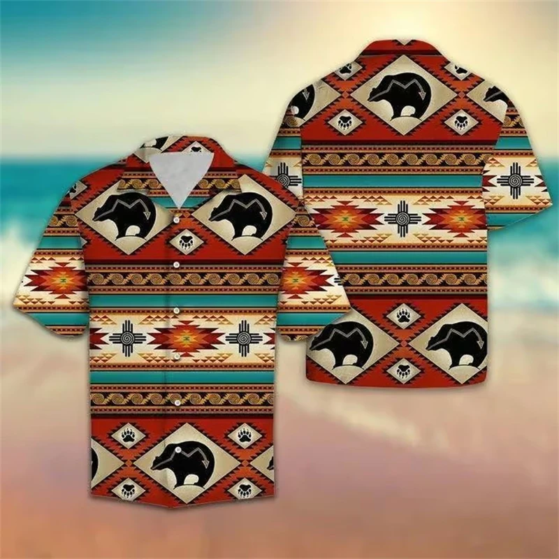 thumbnail image 1 of Nueva Camisa hawaiana de manga corta con estampado de rayas para hombre, camisetas Aloha, camisetas cubanas, blusas informales de verano de gran tamaño para mujer, 1 of 4