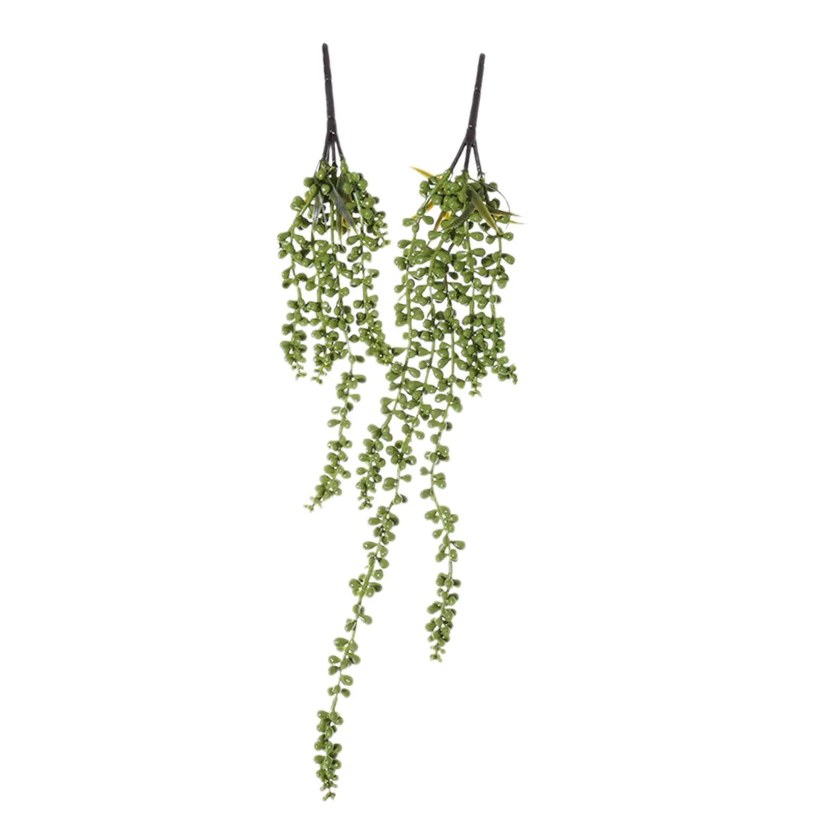 2x Artificial Succulents Hanging Plants Wall Home Garden Decor Green String of Pearls Plant Hanging Ornament for Office Garden