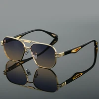 KAMMPT Vintage carré lunettes de soleil hommes nouveau classique Double pont dégradé nuances à la mode rétro marque concepteur en plein air lunettes de soleil 1