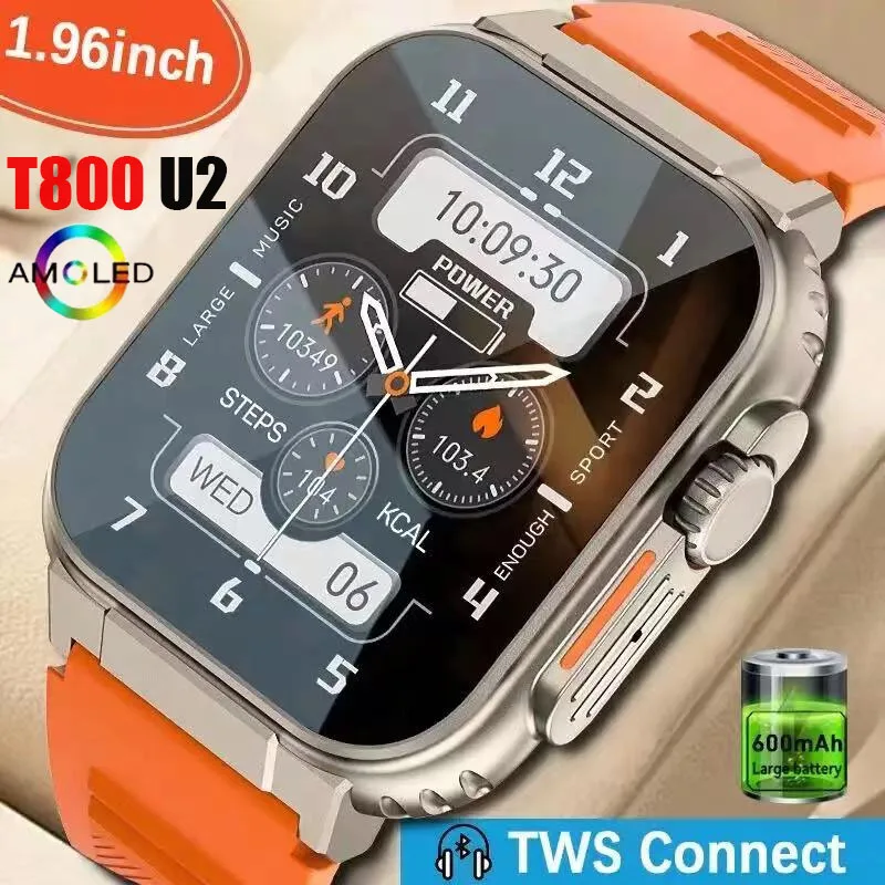 Smart Watch T800 U2 49mm NFC Men Women GPS Track Bluetooth Call BT Music Games Wireless Charging Smart Watch