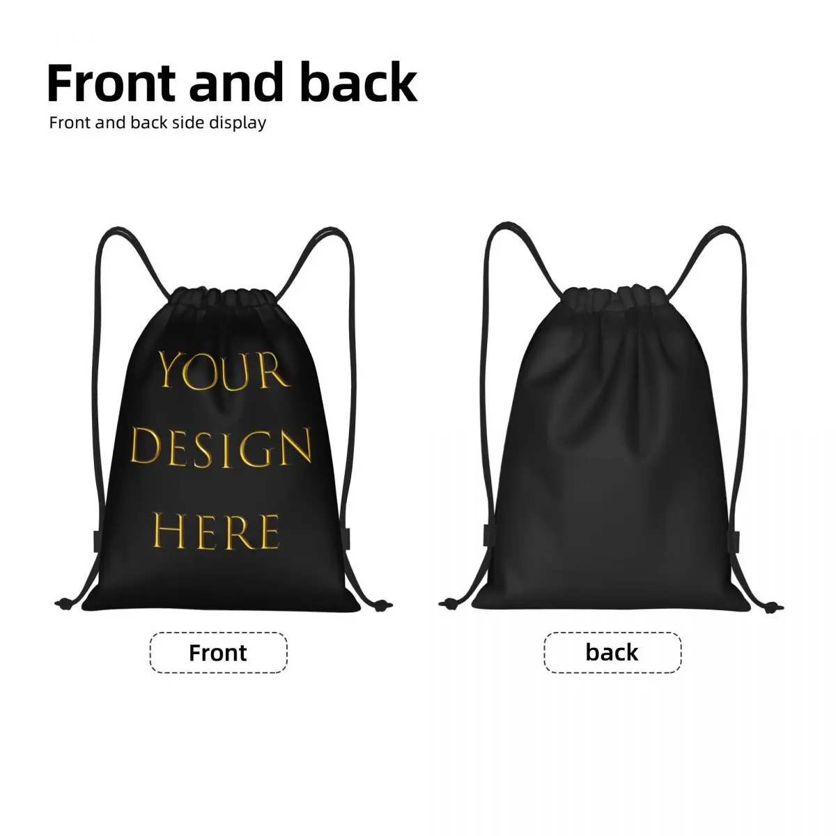 Custom Your Photo Logo Text Print Drawstring Backpack  Gym Sport Sackpack Portable Your Design Here DIY Shopping Bag Sack 2