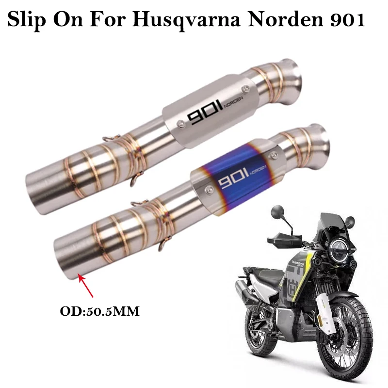 

Выхлопной глушитель для мотоцикла Husqvarna Norden 901, модифицированный глушитель для мотоцикла, 51 мм, средняя звеньевая труба, тепловая крышка