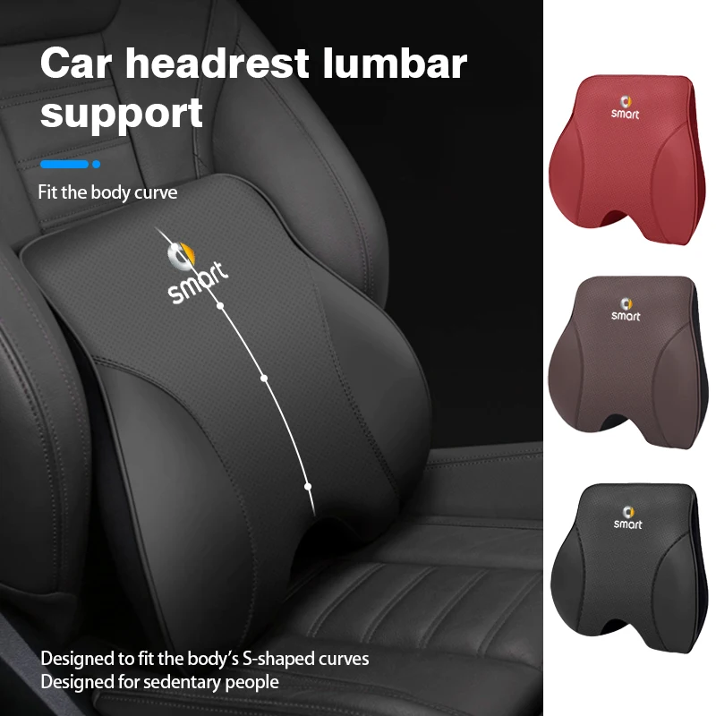 Per Smart Car Seat Back Cuscino Lombare Soft Memory Foam Accessori Fortwo Forfour 451 453 450 452 454 Roadster Coupe