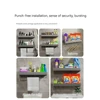 Bathroom Shelf Convenient Punch-free Gray Wall-mounted Towel Rack Bathroom Household Items Bathroom Home Practical Storage Rack 4