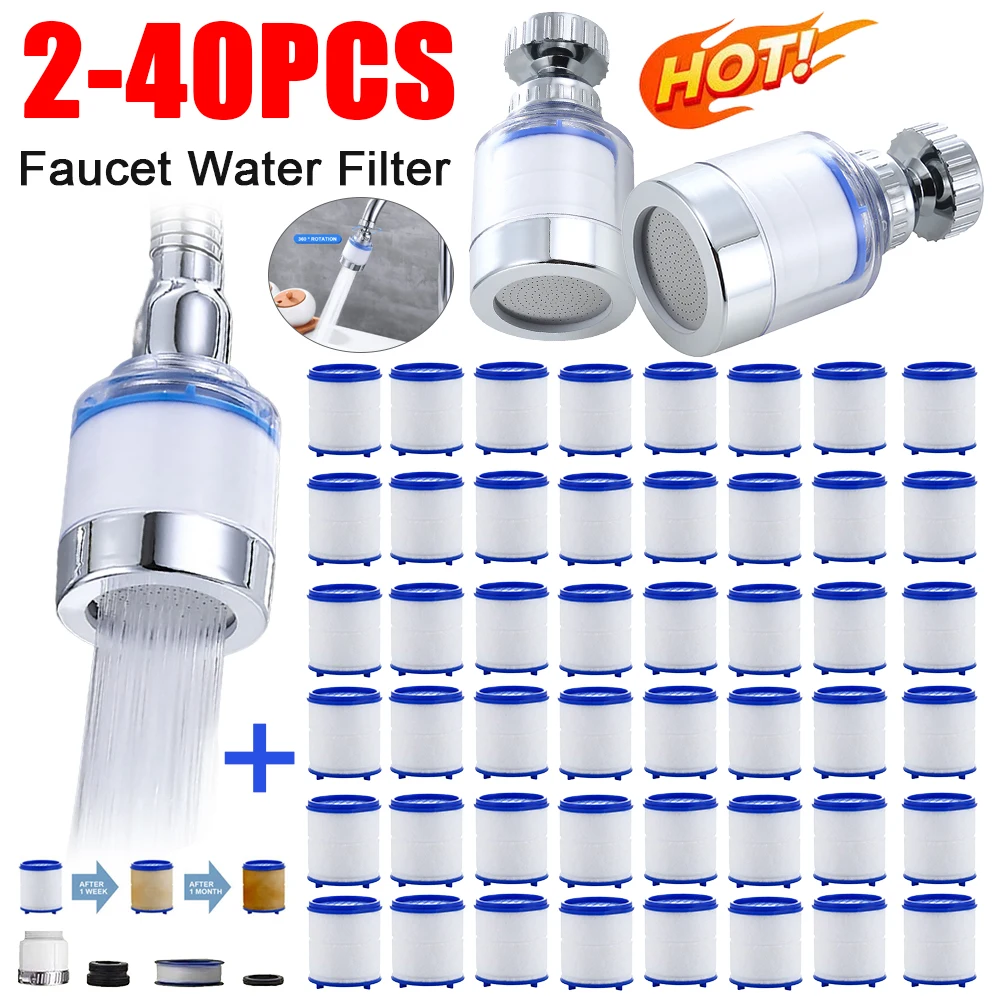 Faucet Water Purifier 360 Degree Rotating Faucet Filters Bubbler Mount Water Saving Anti-splash for Household Kitchen Bathroom