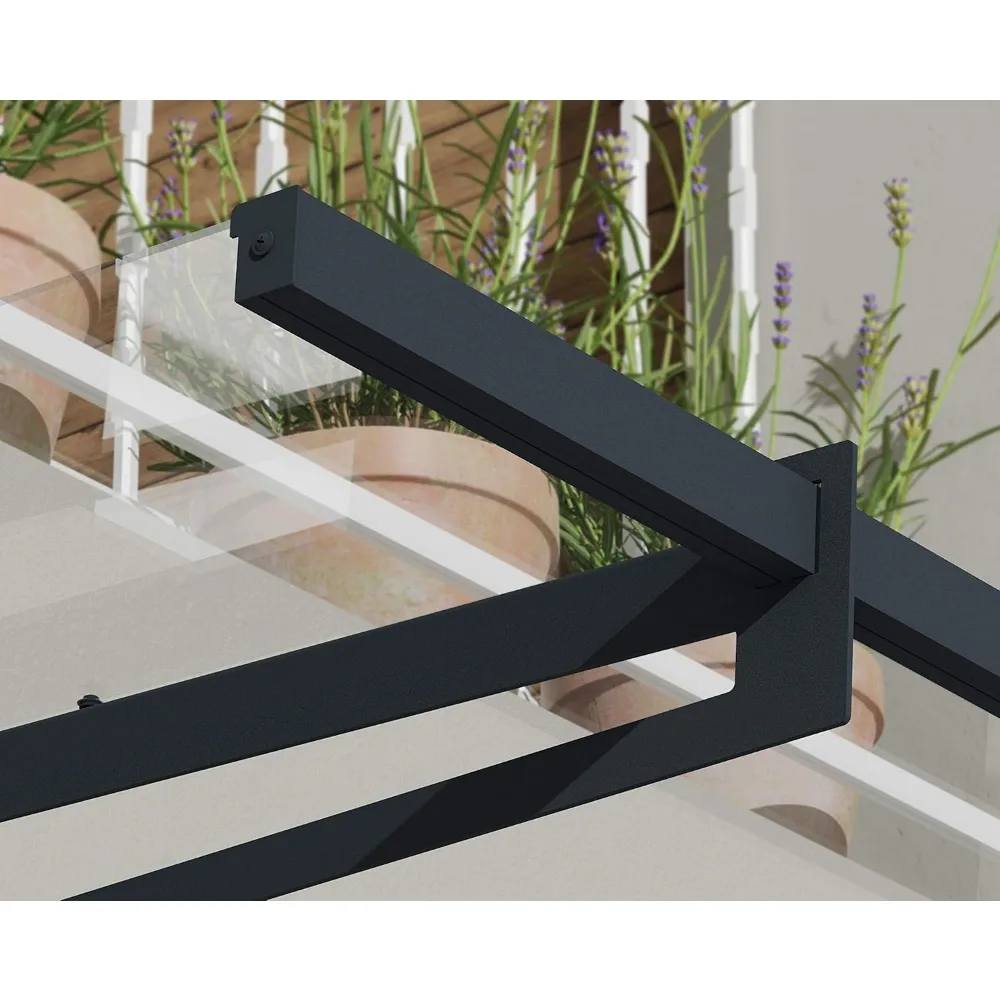 1500-5' x 3' Window & Door Awning for Door Entrance, High-End Polycarbonate Patio Canopy with Clear Panels, UV Protection 3