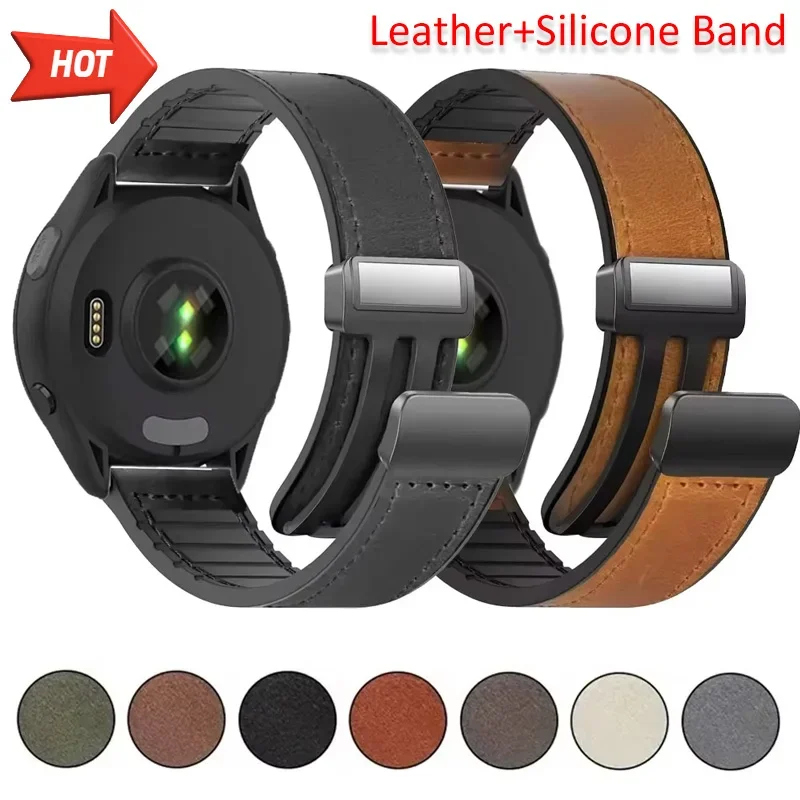 Magnetic Leather & Silicone Bracelet Band
