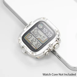 Durable Waterproof Metal Bumper Case with Screen Protector Film for 46mm (Star Silver)