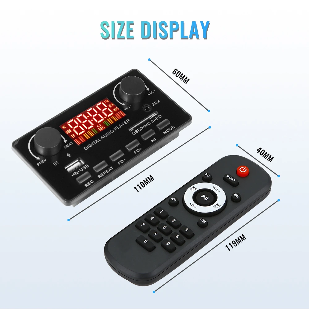 Title 6, 40W 12V Bluetooth 5.0 Audio Scheda amplificator...