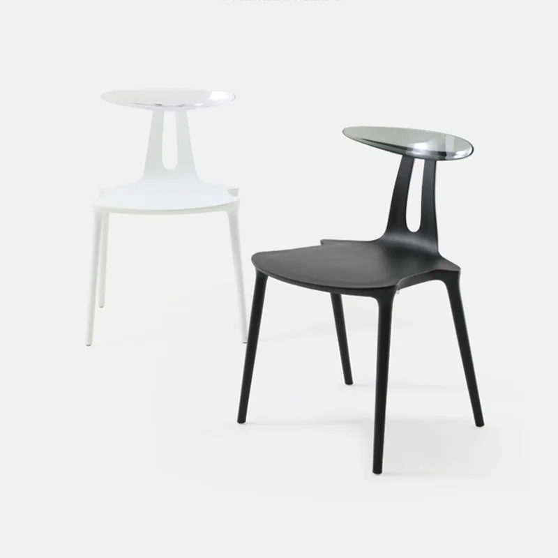 

Single Ergonomic Dining Chair Portable Acrylic Accent Transparent Dining Chair Floor Plastic Designer Sandalye Home Furniture