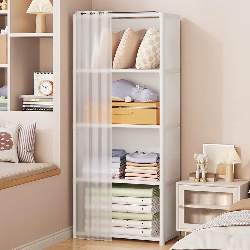 

Simple Dustproof Wardrobe Home Bedroom Dormitory Plastic Multi-Layer Clothing Quilt Toys Books Debris Storage Cabinet