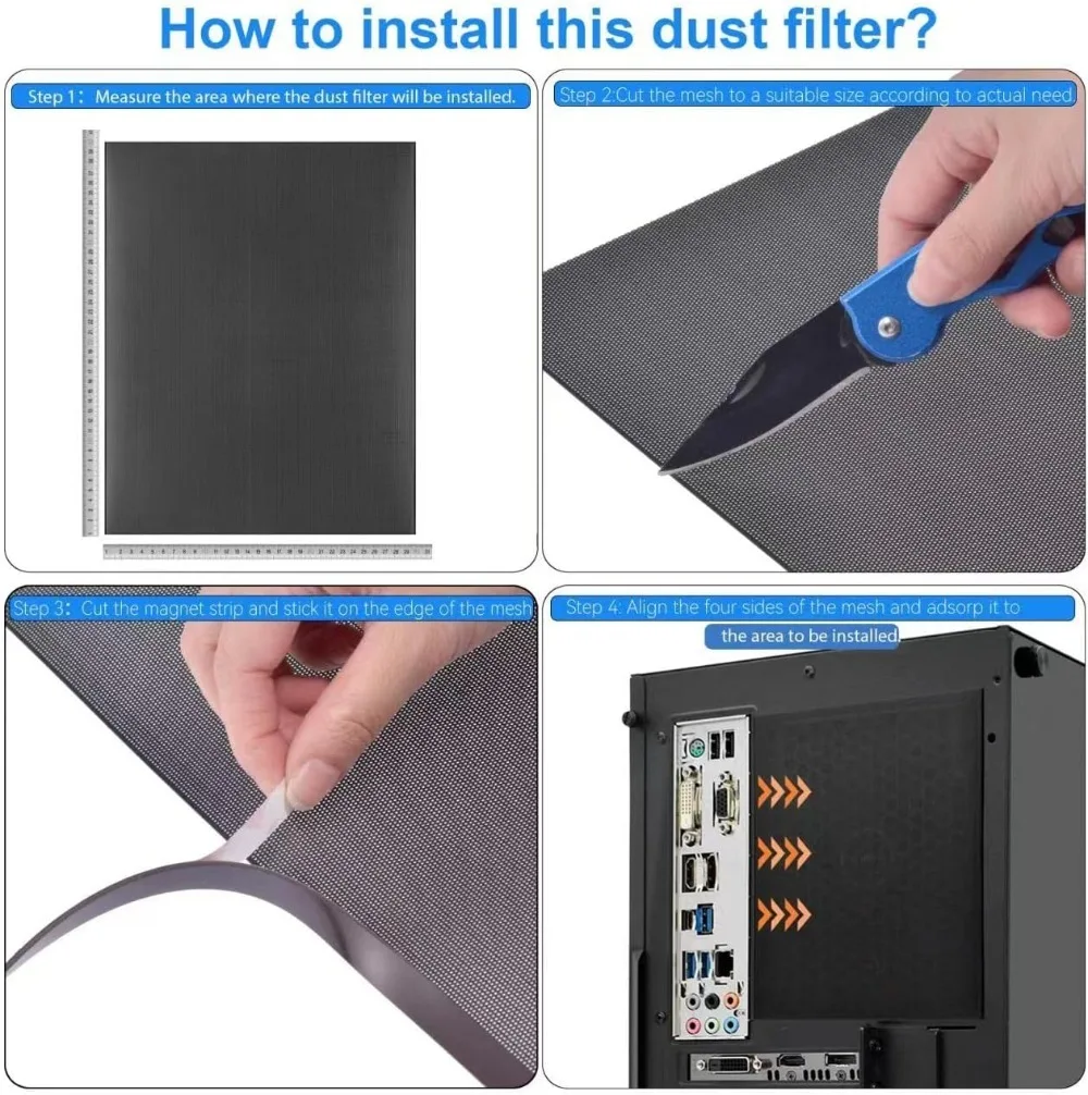 Computer Dust Filter 1M DIY PC Case PVC Dustproof Mesh