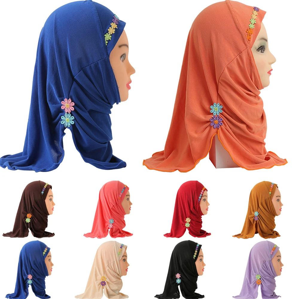 

Рамадан цельный Amira мусульманские девушки раньше исламский шарф шали Мягкий стрейч для девочек от 2 до 6 лет хиджабы головной убор шапка