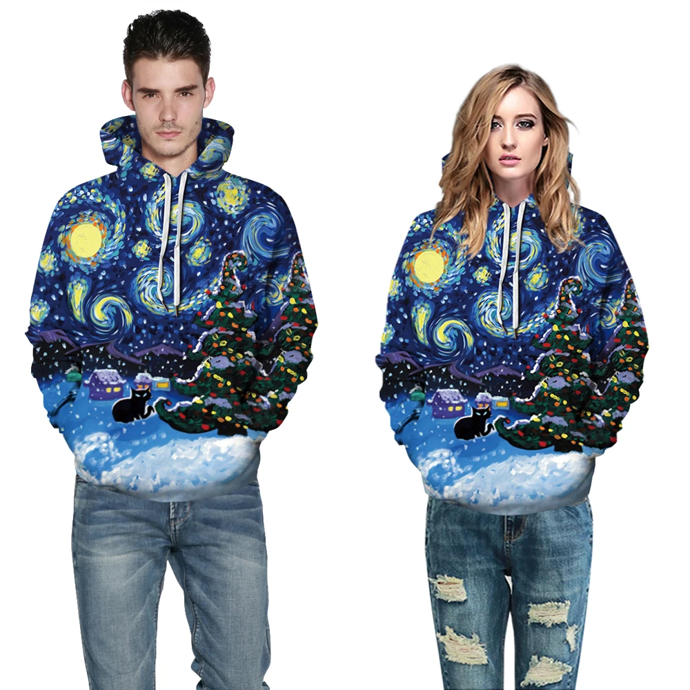 

OneLineFox 2024 New Women Men 3D Printed Christmas Halloween Hoodie Sweatshirt Cosplay Funny Coat Sports Pullover Hoody