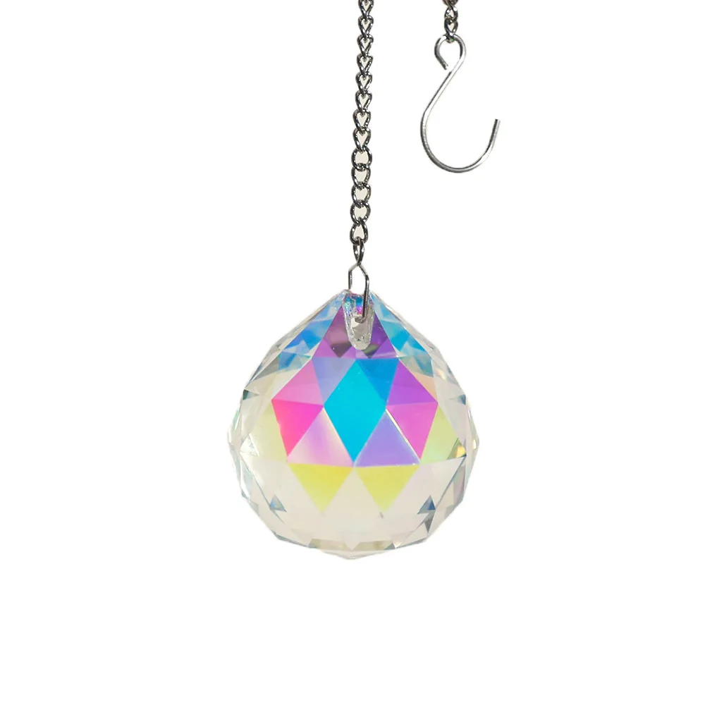 2PCS AB Color 40MM Crystal Ball Dorp Prism Pendant Suncatcher Chandelier Original Curtain Home Christmas Hanging Decor DIY