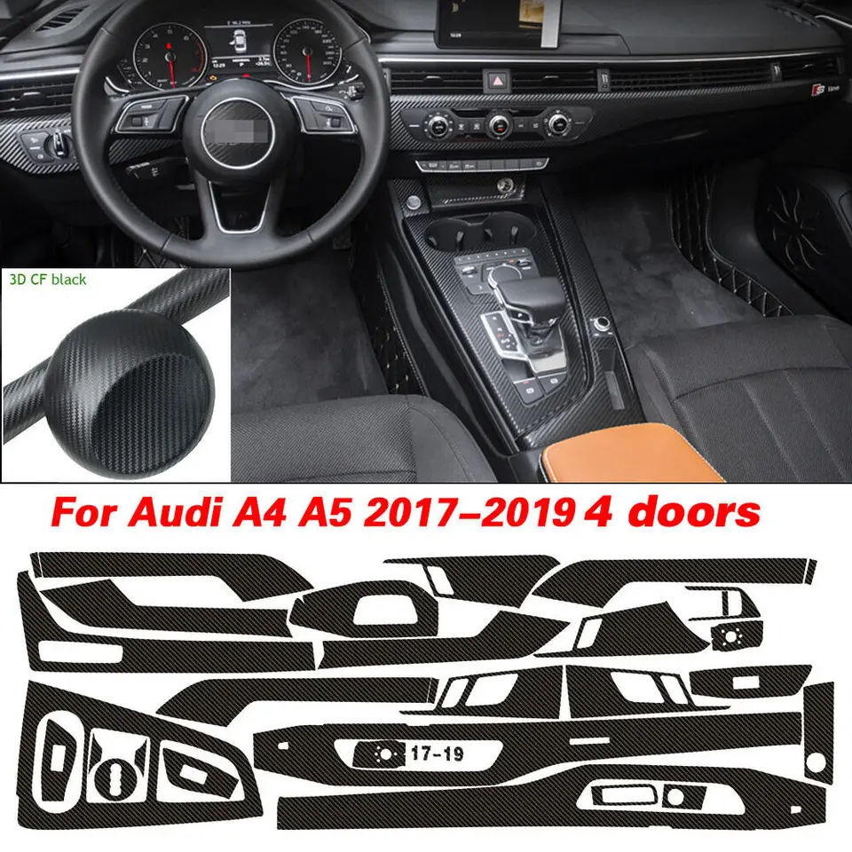Audi A4 A5 B9 2017-2019 3D Karbon Fiber Desen İç DIY Trim