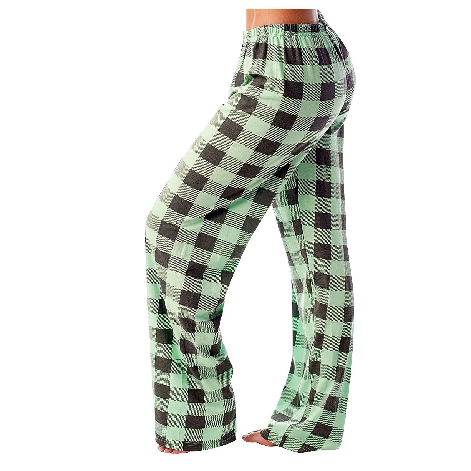 Calças femininas xadrez algodão solto senhoras calças de pijama calças de pijama dos homens sleep bottoms lounge wear sleep lounge calças bottoms
