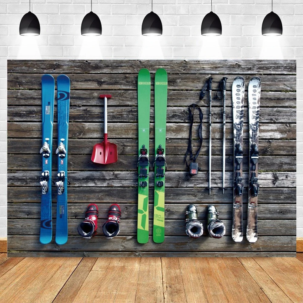 Ski Resort Scene Photography Backdrop photo backdrop Winter Blue Sky White Cloud Forest Natural Landscape Photographic Background Photo Props