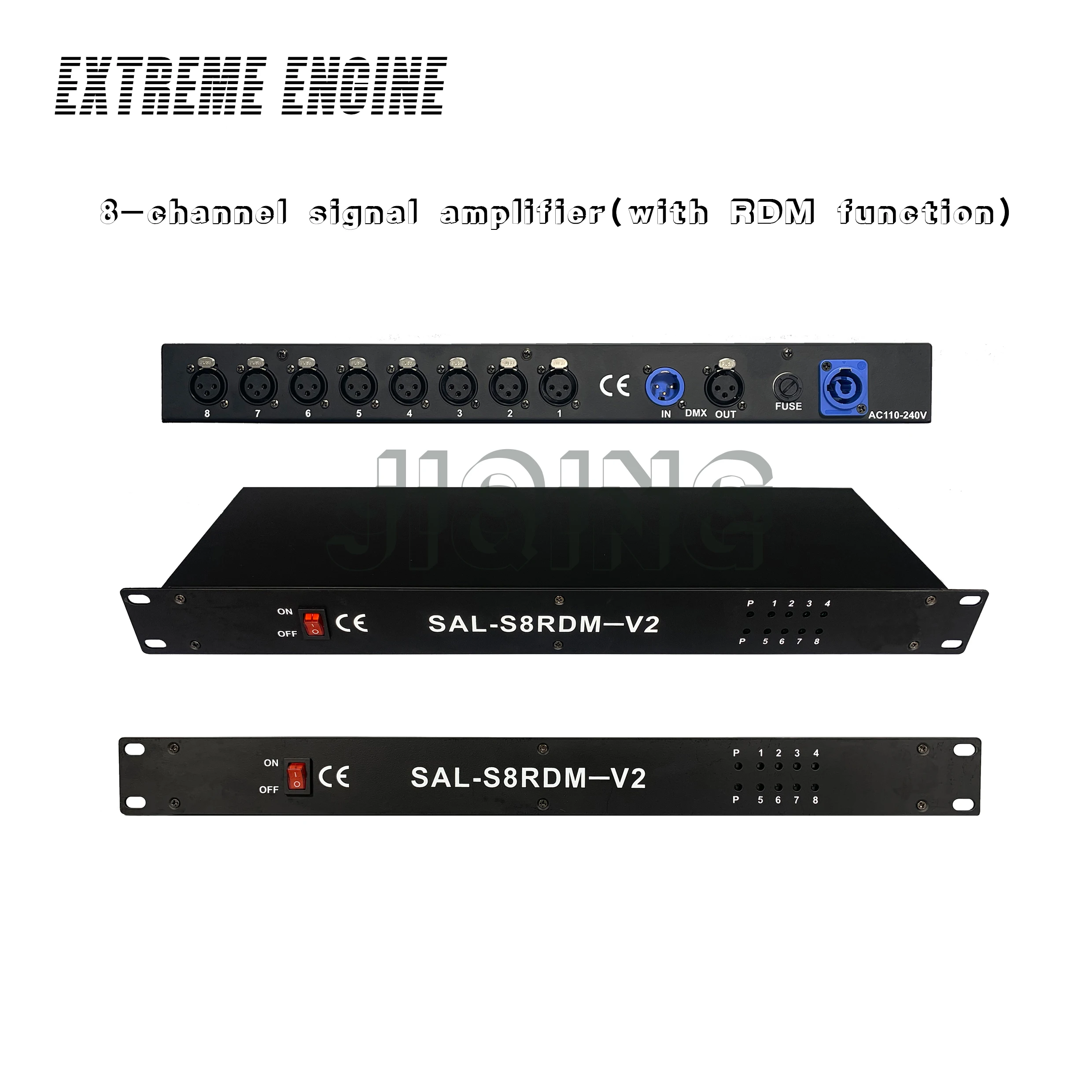 Fast shipping Best quality 8CH DMX Splitter DMX512 Light Stage Lights Signal Amplifier Splitter 8 way DMX Distributor