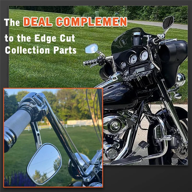 Dyna Electra Glide Road Glide Road King Sportster 1200 883 백미러, 크롬용 QE-핸들바 마운트 미러