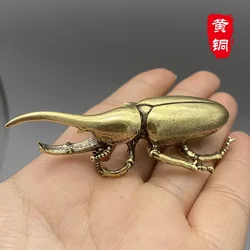 Retro Brass Beetle Figurines - Unique Insect Ornaments for Desk Decor and Collectible Gifts (C)