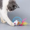 Cage mouse self-sexual cat toy plush simulated color mouse toys tease cat ball toys 4