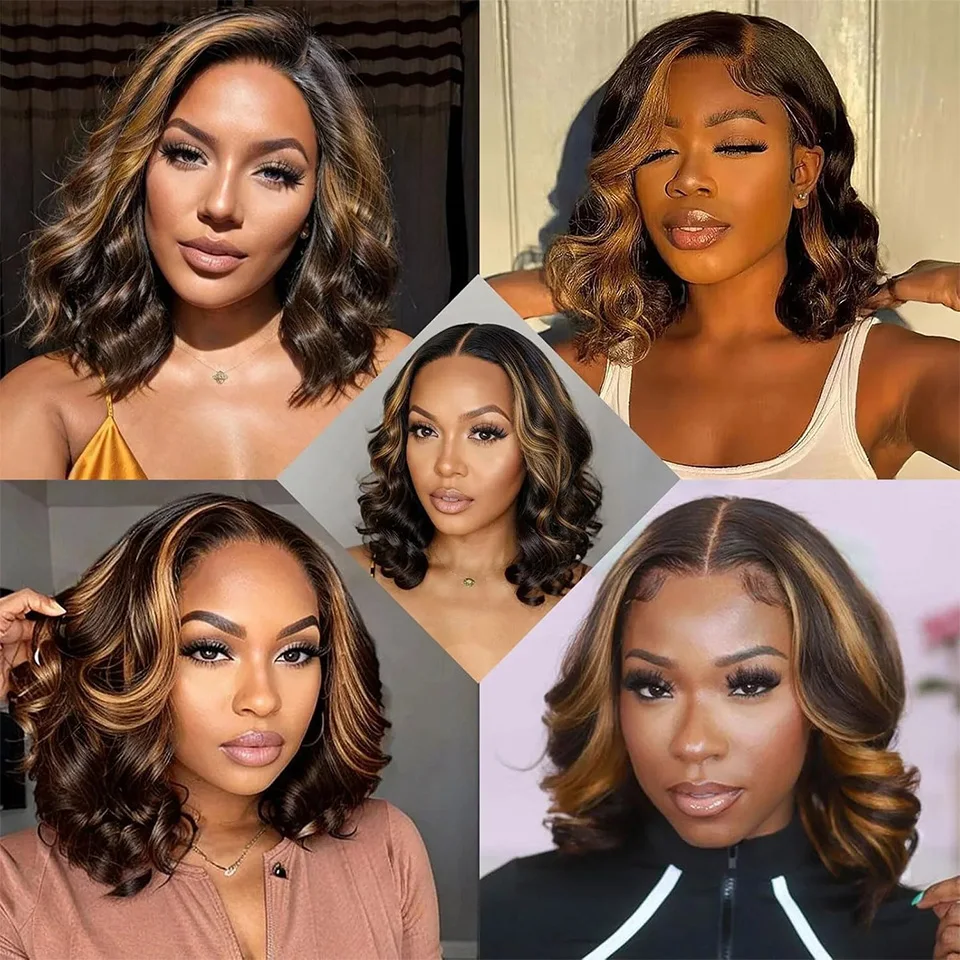 Gladys 12 Inch Body Wave Synthetic Hair Extension Ombre Brown Braiding Daily Life Hair Extension 3pcs/lot Crochet Hair Extension 6