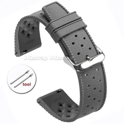 Breathable Waterproof Silicone Sport Watch Strap - Multi - Color Replacement Band - 22mm (Grey)
