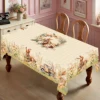 1 Easter Spring Round Tablecloth, 5 Sizes Available, Cross Rabbit Egg Pattern Printed Tablecloth, Edge Embossing Process, Spring Garden Tablecloth Decoration, Tablecloth for Daily Home Kitchen, Terrace Use, Spring Decoration 2