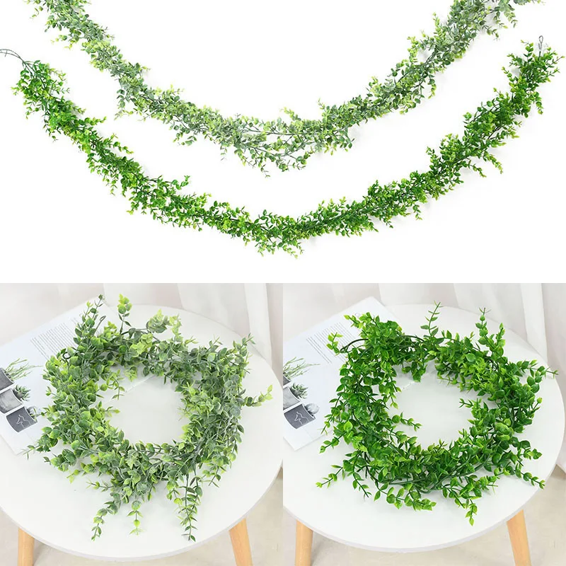 Artificial Eucalyptus Vines Faux Vines Greening Wreath Wedding Backdrop  Arches Room Decor Wall Hanging Plastic Fake Plant Rattan - AliExpress