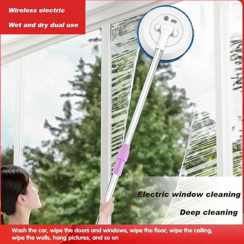 ECHOME Wireless Electric Mop Window Cleaner Rotating Wet and Dry Mop Cleaner Washing Machine Household Mops Floor Cleaning Tools
