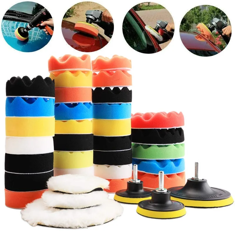 Car Polishing Sponge Pads Kit Foam Pad Buffer Kit Polishing Machine Wax Pads for Auto Motorcycle motor vehicle Removes Scratches spray and suction all in one cleaner and mite remover removes spills stains and pet faeces carpet upholstery cleaning machine