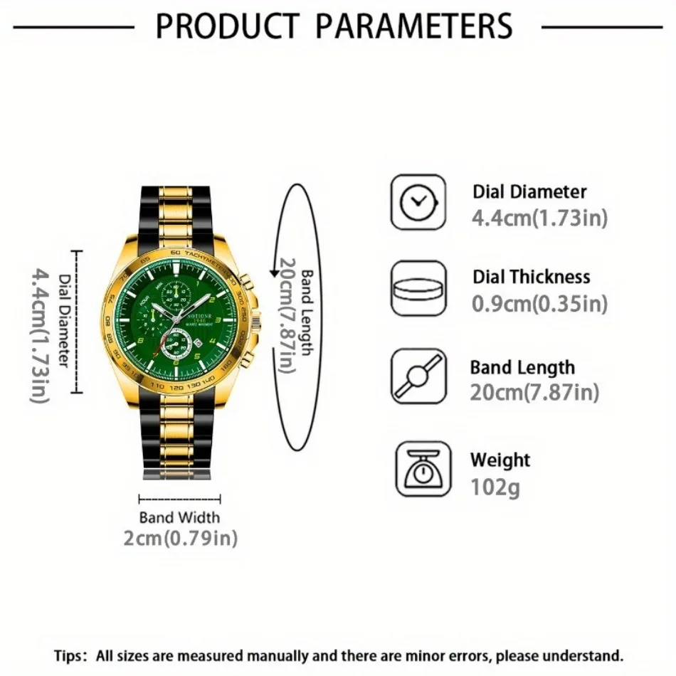 New Fashion Trend Men's Quartz Watch Luxury Classic Stainless Steel Band Men's Watch Calendar Wristwatch 4