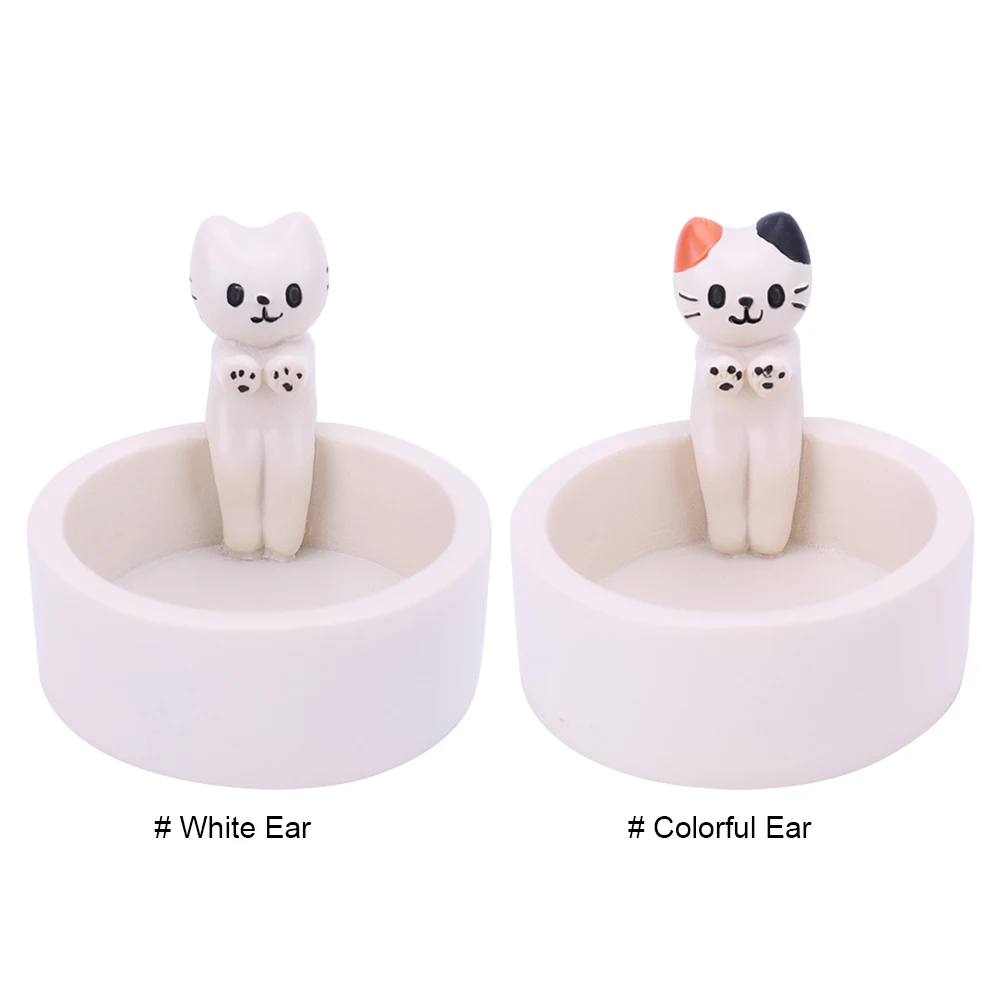 Cartoon Kitten Candle Holder Resin Tabletop Cartoon Cat Decor Creative Kitten Warming Paws Candlestick Gift For Cat Lover
