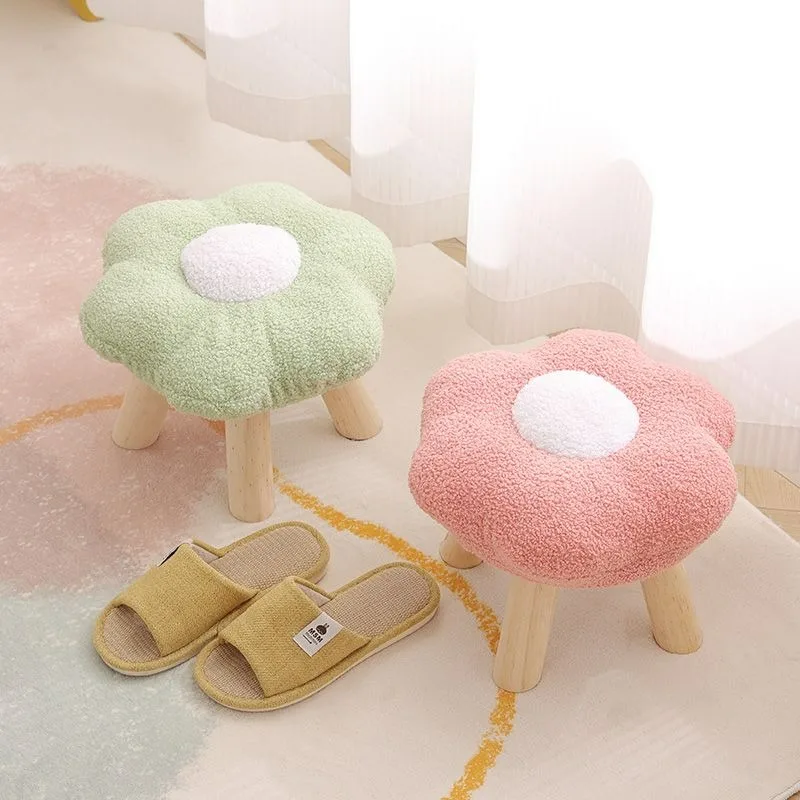

Flower Small Stool Adult Low Stool Household Doorstep Stools Tea Table Sofa Side Bench Cute Shoe Changing Stools Ottomans Pouf