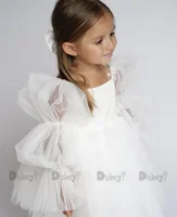 Robe d'anniversaire pour nouveau-né fille, blanche, pour fête de mariage, cérémonie de baptême, vêtements pour enfants de 3 ans 1