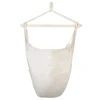 Distinctive Cotton Canvas Hanging Rope Chair with Pillows Beige 5