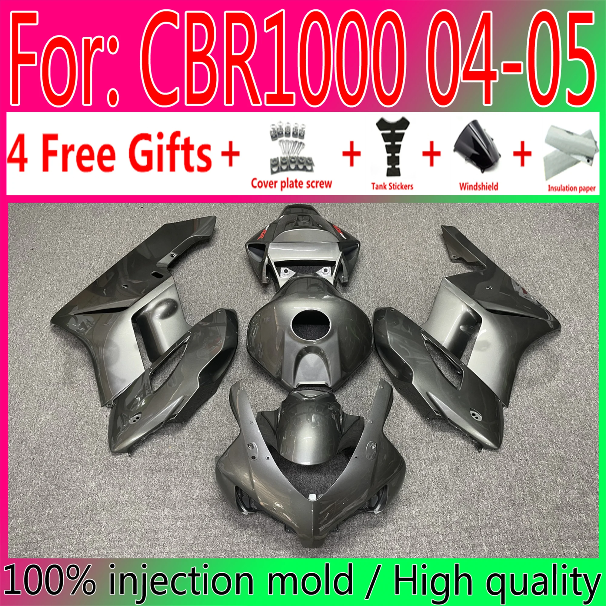 

New ABS Motorcycle Injection Mold Full Fairings Kit For Honda CBR1000RR 2004 2005 fairing Cbr 1000 rr 2004 2005 Fairing