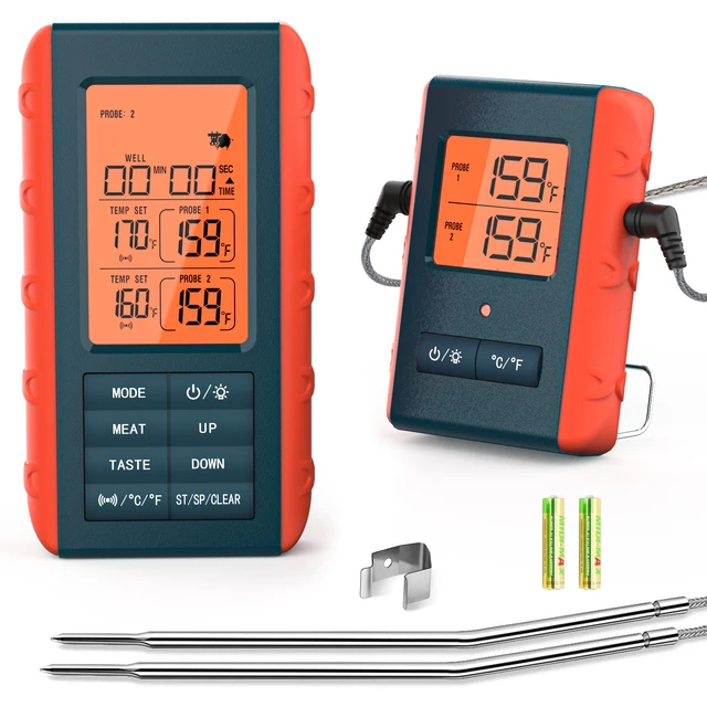 Digital BBQ Meat Thermometer Wireless Probe Grill Oven Portable Food  Thermomet Remote Timmer Picnic Barbecue Thermometer Outdoor - AliExpress