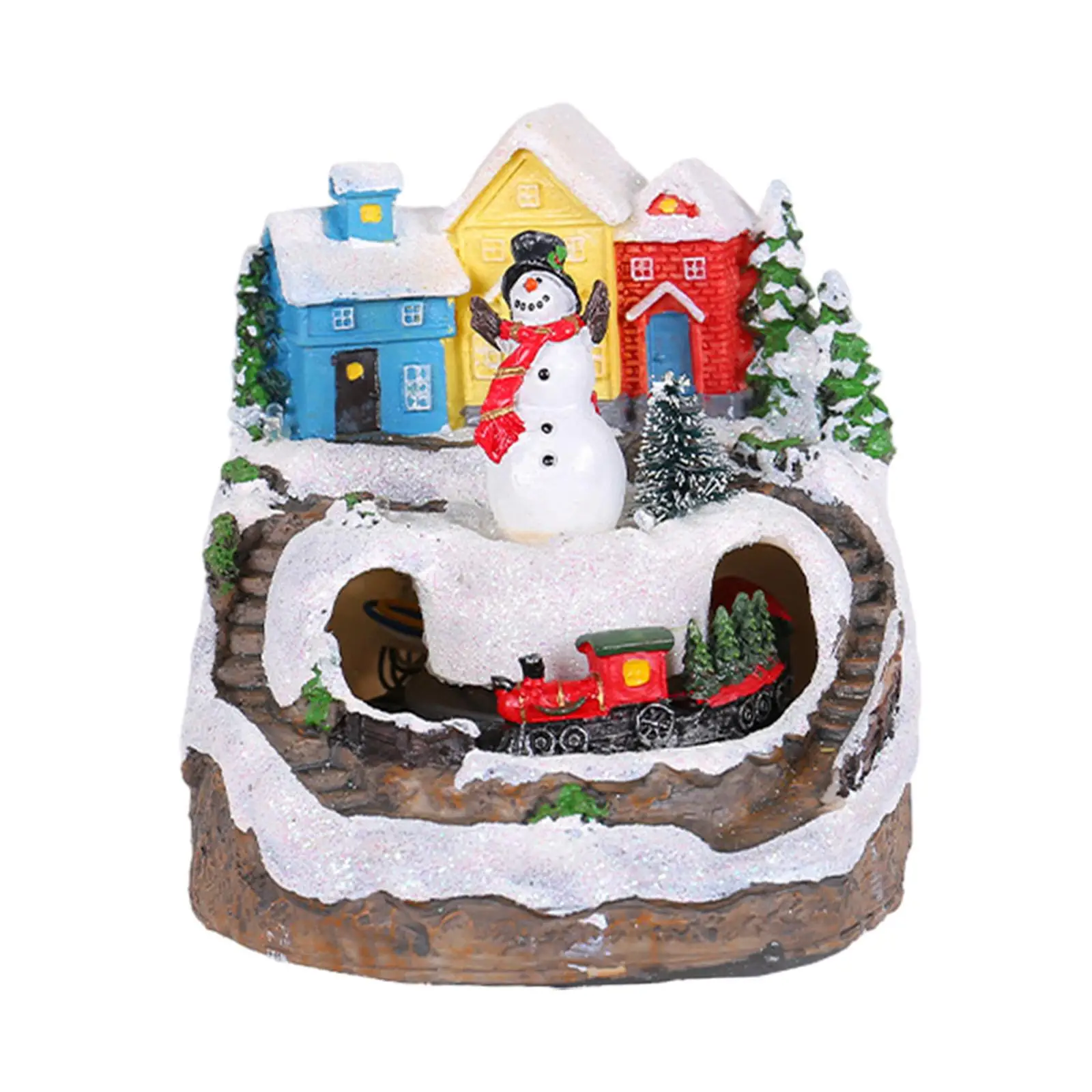 

LED Lighted Christmas Village House Musical Box for Party Living Room Office