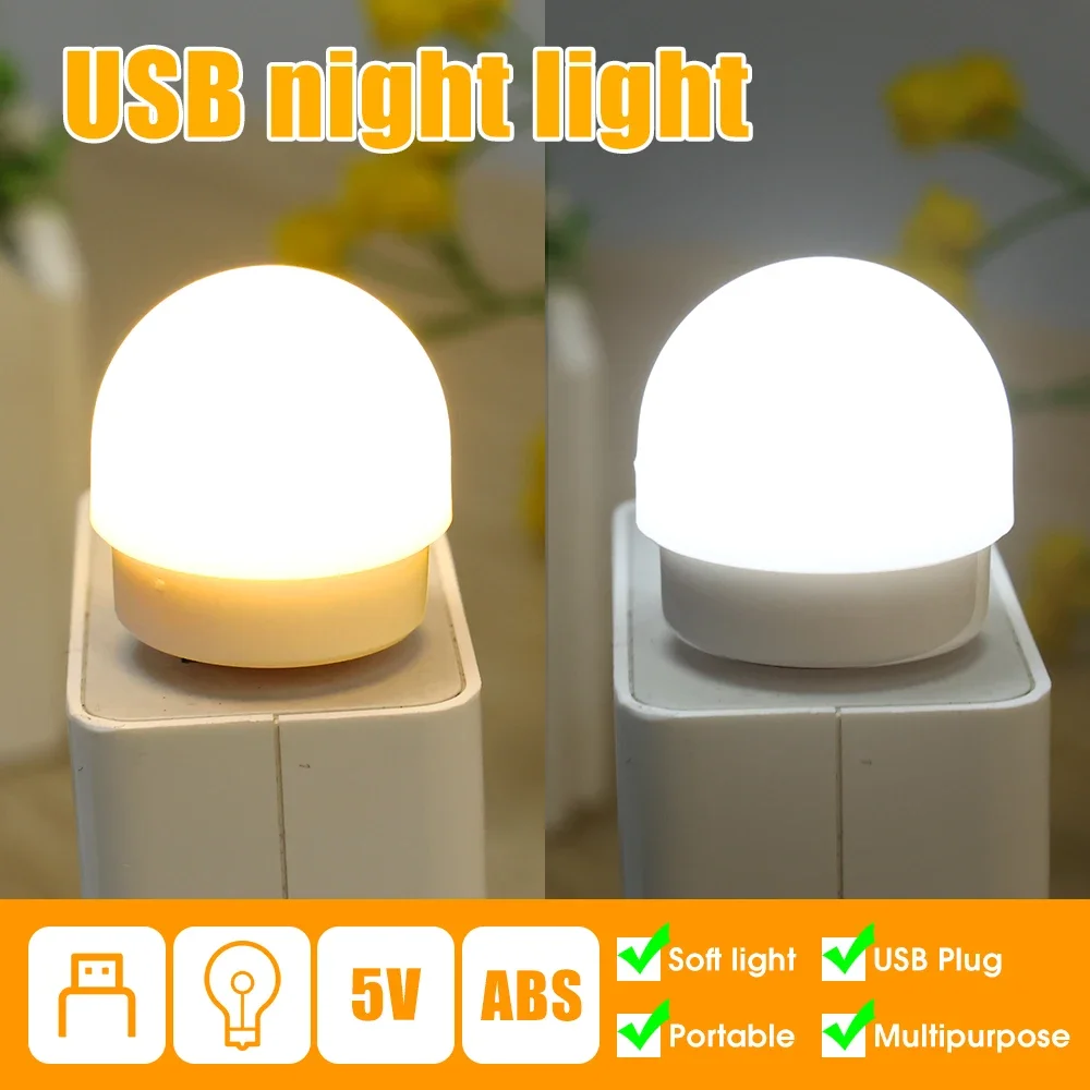 USB Plug Lamp Small Mini Book Lamps LED Night Light Computer Mobile Power Charging LED Eye Protection Round Reading Light 1-8Pcs mini night light,led lamp,desk lamp
