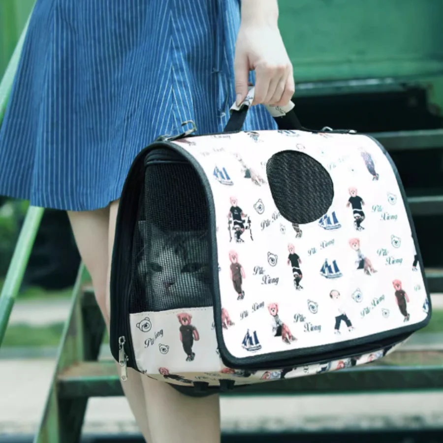 

Portable Large Space Cats Carry Bag Travel Handbag Breathable Dog Backpack Unique Outgoing Soft Kedi Malzemeleri Pet Supplies
