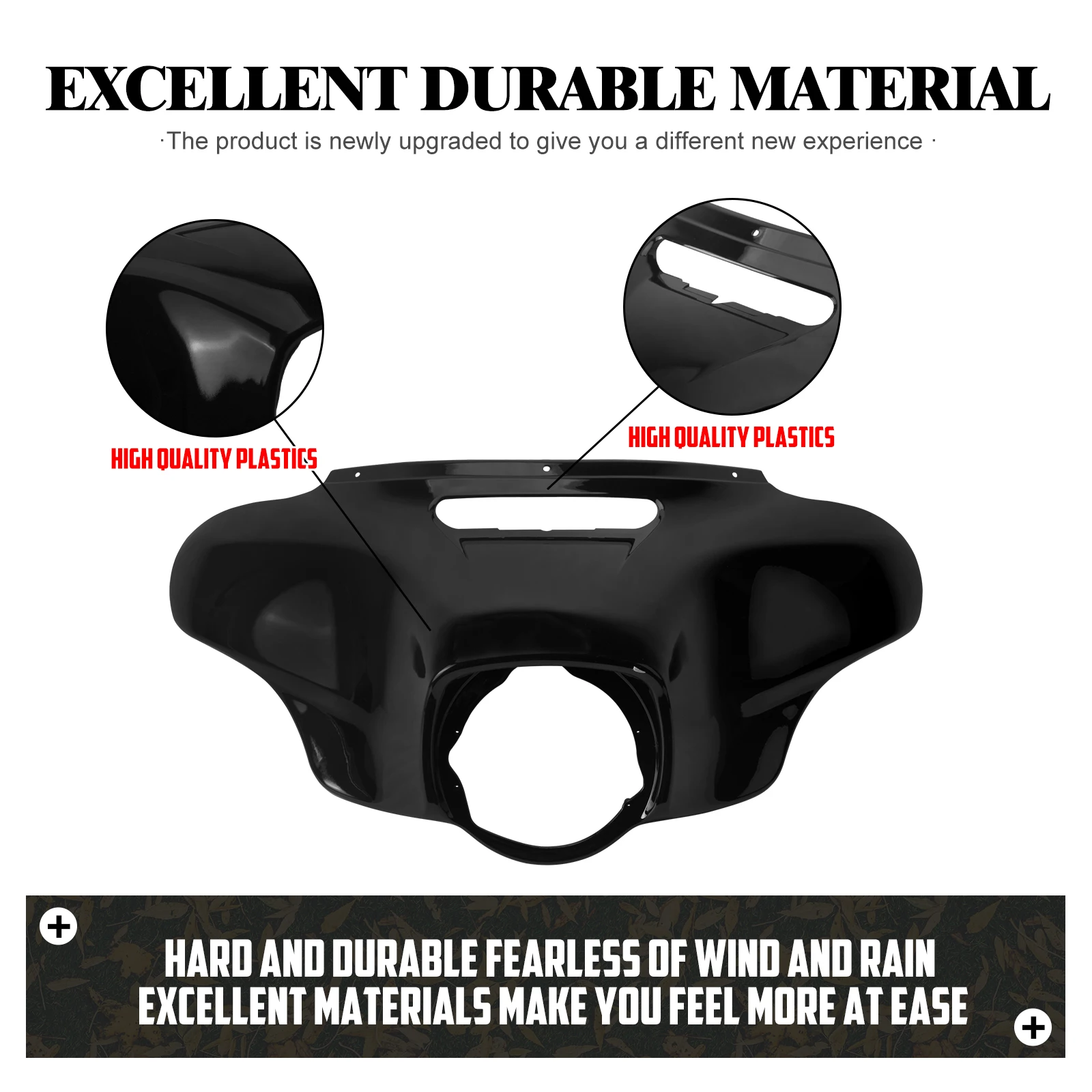 프론트 라이트 Batwing 외부 커버 Harley Touring Ultra Limited Street Glide 14-2024 용 LED 램프가있는 오토바이 헤드 라이트 페어링