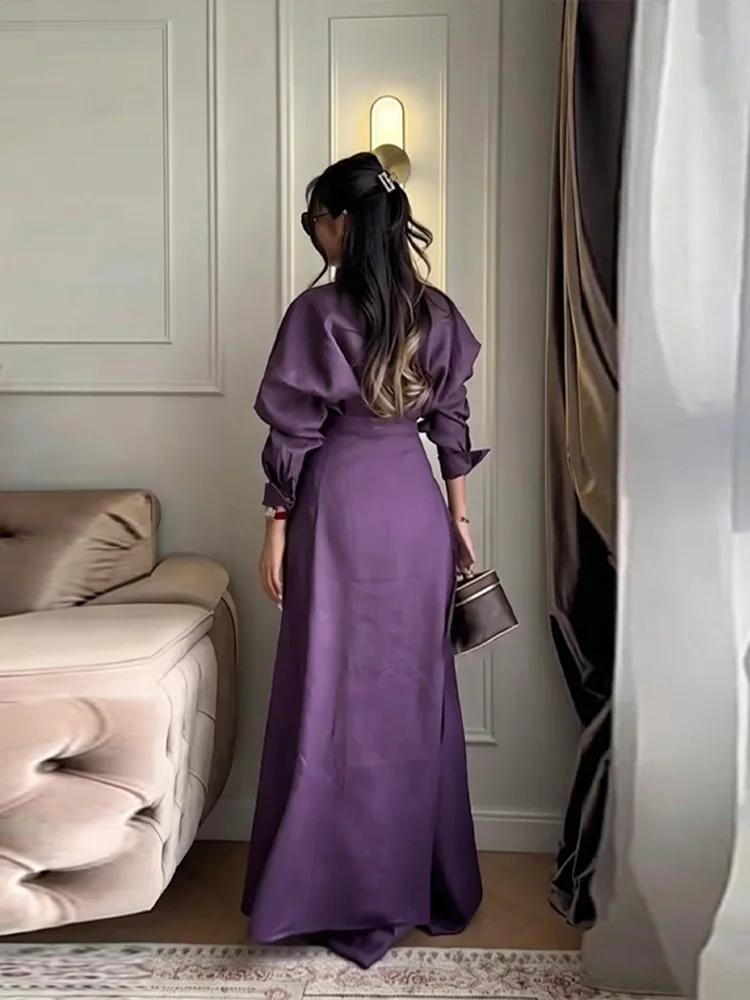 Spitzenrock, Hemd, weit geschnittene Hose, 3-teiliger Anzug für Damen, elegante Bluse mit Reverskragen, langen Ärmeln und Einreiher, Old-Money-Outfit – Detail 25