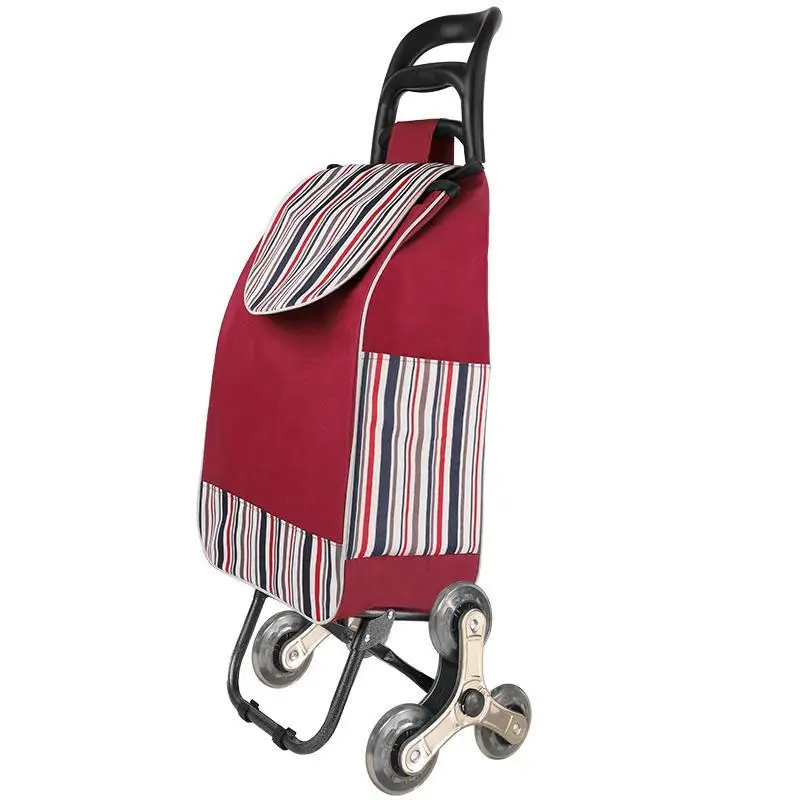 Foldable Shopping Cart Bag With Wheels - Large Capacity Grocery Trolley (Gray)